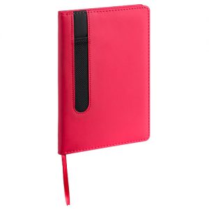 4867-Bloc Note a5 similicuir rouge