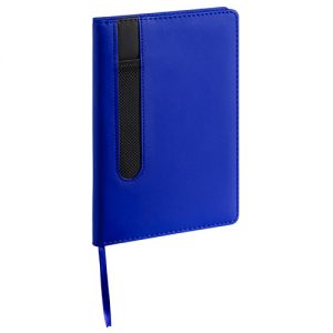 -Bloc Note a5 similicuir bleu